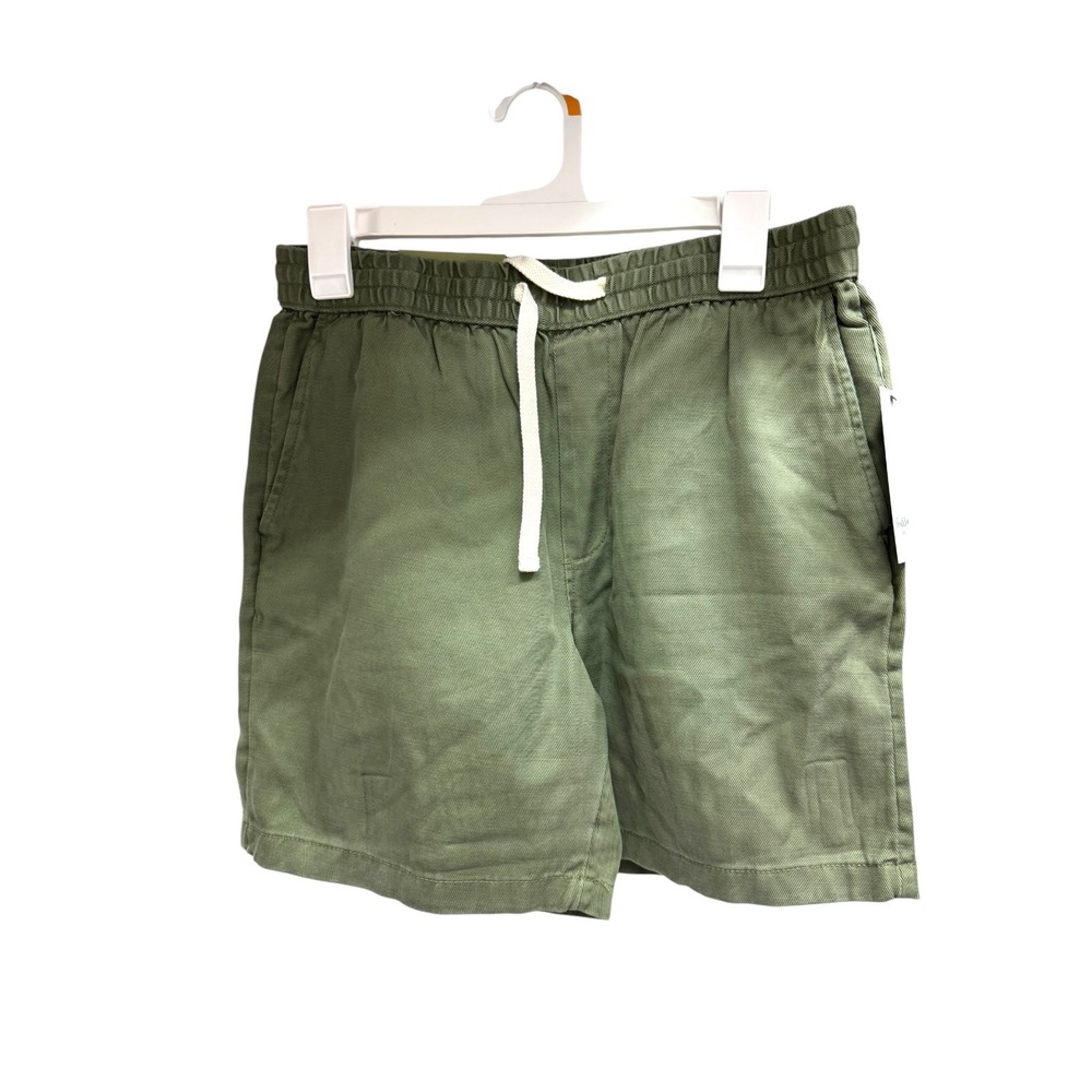 Goodfellow & Co Mens Vintage Pull-On Shorts Olive Green 7" Inseam Size S NEW